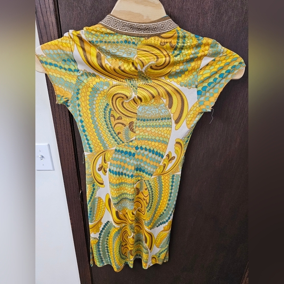 Trina Turk Retro 60’s Psychedelic Swirling Stretch Knit Silk Mini Dress Sz 8 - Picture 6 of 6